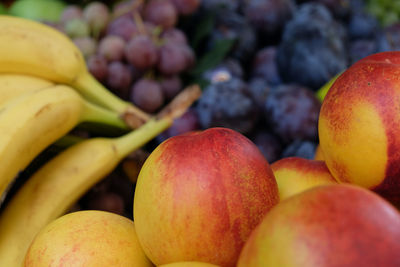 Close-up of apples for sale at market stall