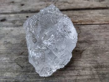 Close-up of ice on table