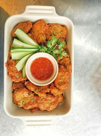 Close-up of food in plate on table