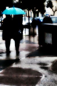 Woman standing in city
