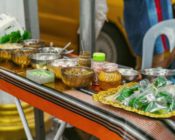 Betel leaf and the nuts to make paan, a traditional intake after meal to boost digestion.