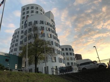 Low angle view of buildings against sky