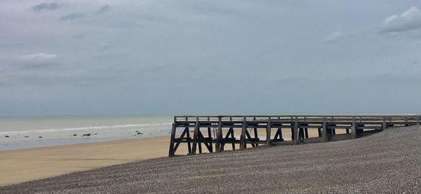 Scenic view of beach against sky