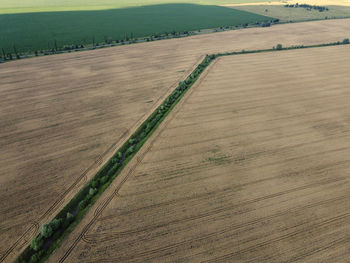 High angle view of field