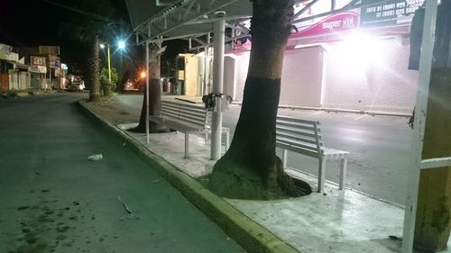 Illuminated street light at night