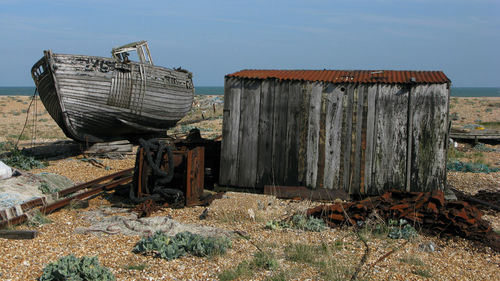 Old ruin on field