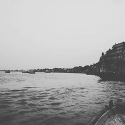 View of calm sea against clear sky