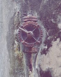 Close-up of rusty metal on wall