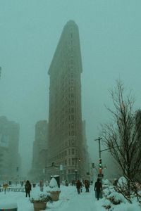 People at town square during winter