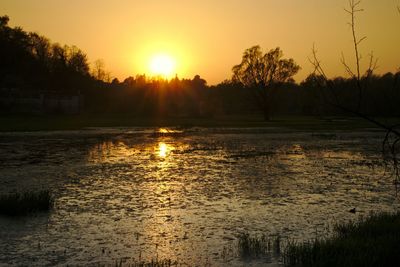 Sunset over lake