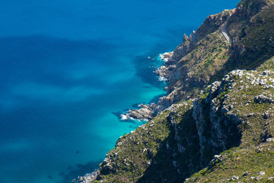 High angle view of sea against sky