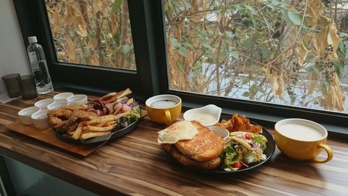 Close-up of food on table