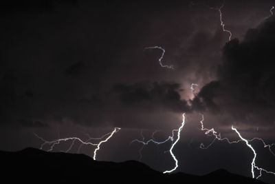 Low angle view of lightning in sky