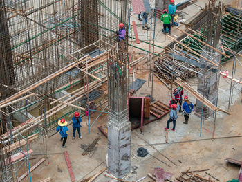 Aerial view of a construction site
