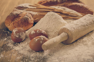 Close-up of bread on table