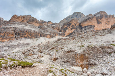 Scenic view of rocky mountains against sky