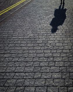 Low section of shadow on street