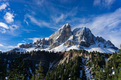 Panoramic view of snowcapped mountains against sky