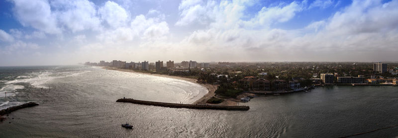 Aerial view of hillsboro beach in pompano beach, florida.