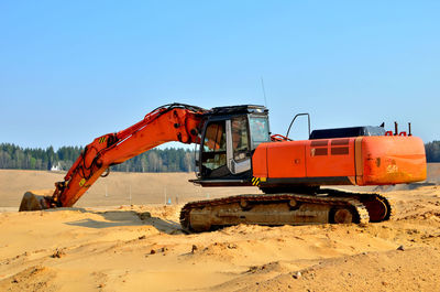 View of construction site against clear sky