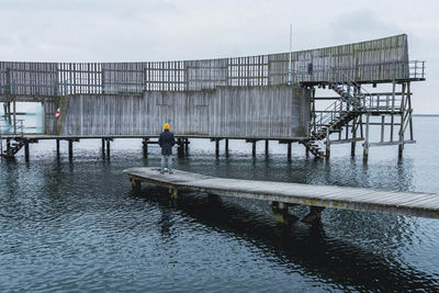 Bridge over river against sky