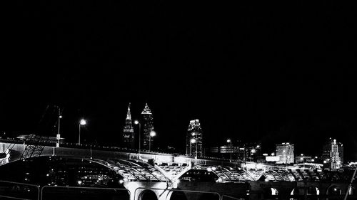 Illuminated cityscape at night