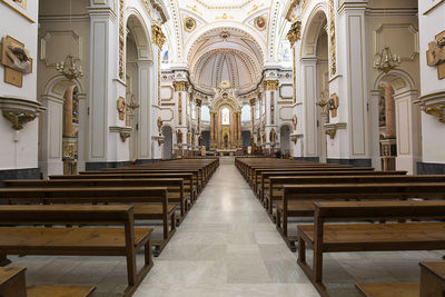 Inside of our lady of consuelo church in altea, province of alicante, spain.