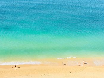 High angle view of people on beach