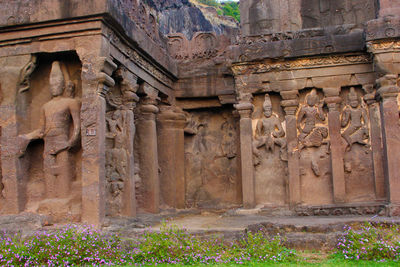 View of old ruins of temple