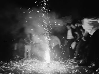 Blurred motion of man in water