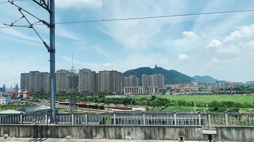 Buildings against sky in city