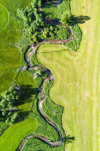 High angle view of golf course