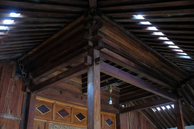 Low angle view of illuminated ceiling in building