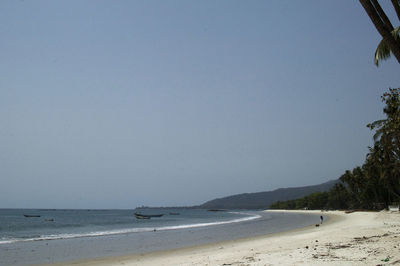 Scenic view of beach against clear sky