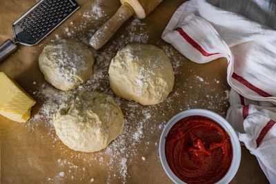 Close-up of dough on table