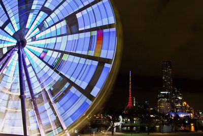 Low angle view of illuminated eiffel tower