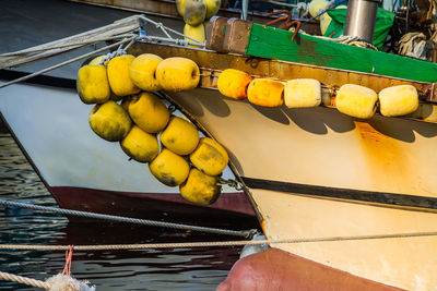 High angle view of fruits for sale at market