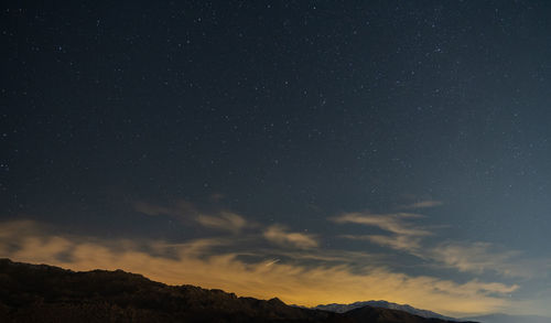 Low angle view of star field against sky at night