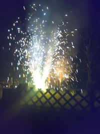 Firework display at night