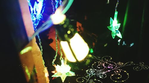 Close-up of illuminated lamp