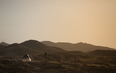 Scenic view of mountains against clear sky