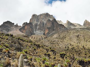 Scenic view of rocky mountains against sky