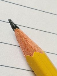 High angle view of pencil on table