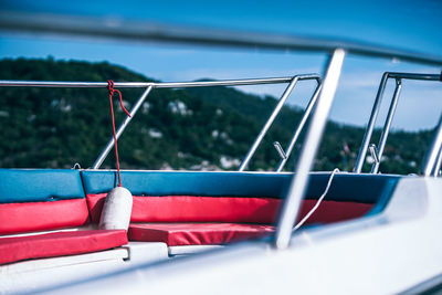 Empty vehicle seats in boat