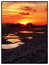 Scenic view of beach during sunset