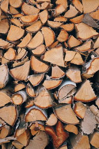 Full frame shot of logs