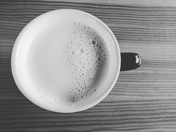 High angle view of coffee on table