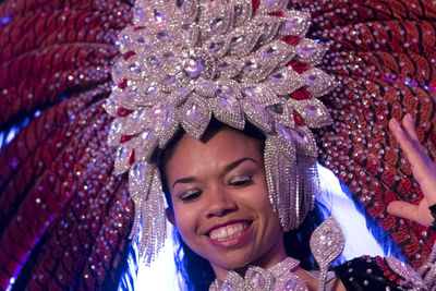 Portrait of smiling young woman in traditional clothing