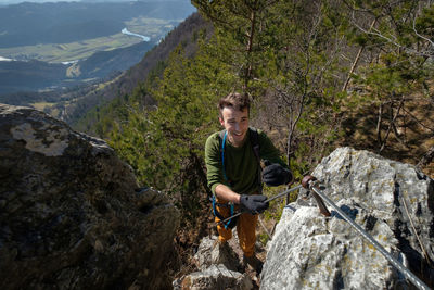 Via feratta climbing in slovenia