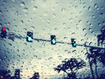 Close-up of water drops on glass